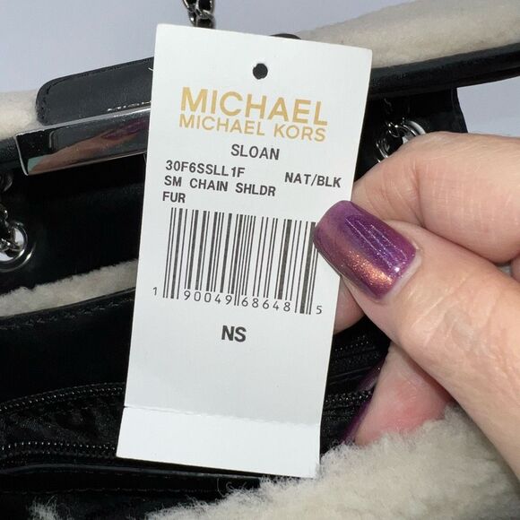 Michael Kors Sloan Shearling Small Chain Shoulder Bag - Picture 11 of 13